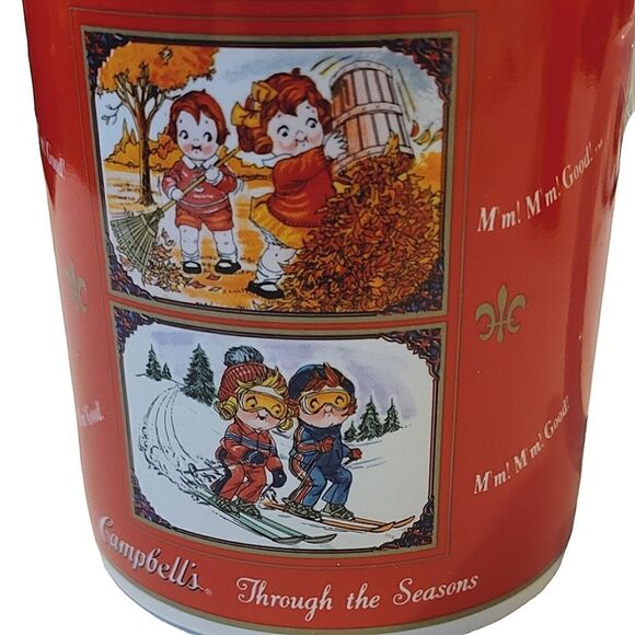 Campbell's Soup Through The Seasons Red Mug 2001 Set Of 2 - Picture 6 of 6